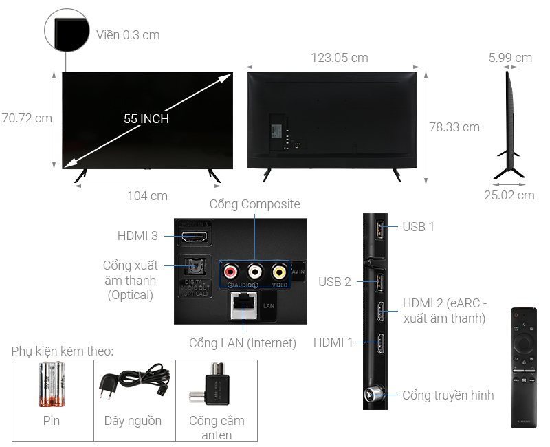 Smart Tivi Samsung 4K 55 inch (55TU8100)