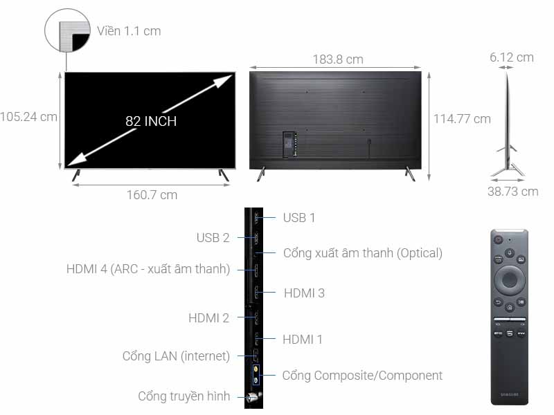 Smart Tivi Samsung 4K QLED 82 inch 82Q65RA