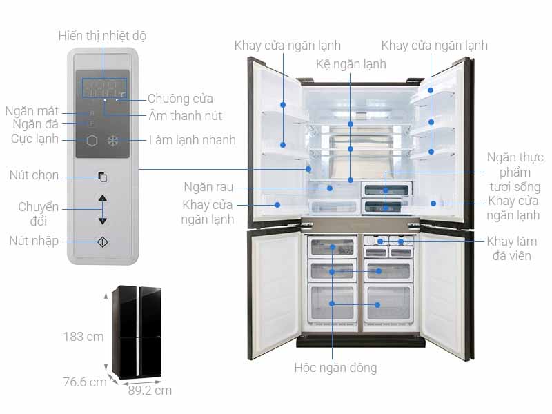 Tủ lạnh Sharp Inverter 605 lít FX688-RD
