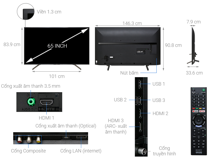 Smart Tivi 4k Sony LED 65 Inch X70G (KD-65X7000G)