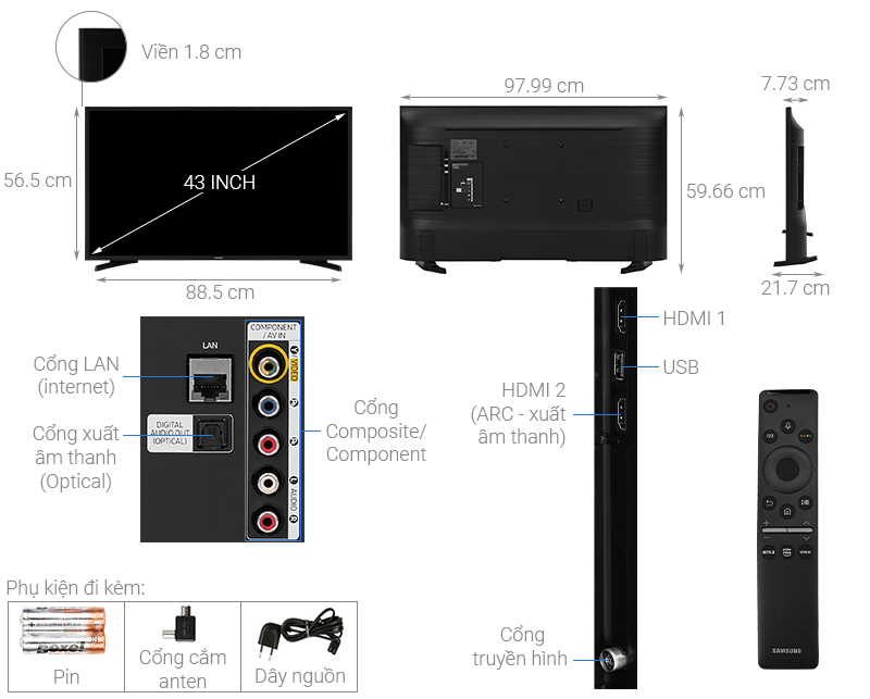 Smart TV Samsung Full HD 43 inch T6500 (UA43T6500AKXXV)