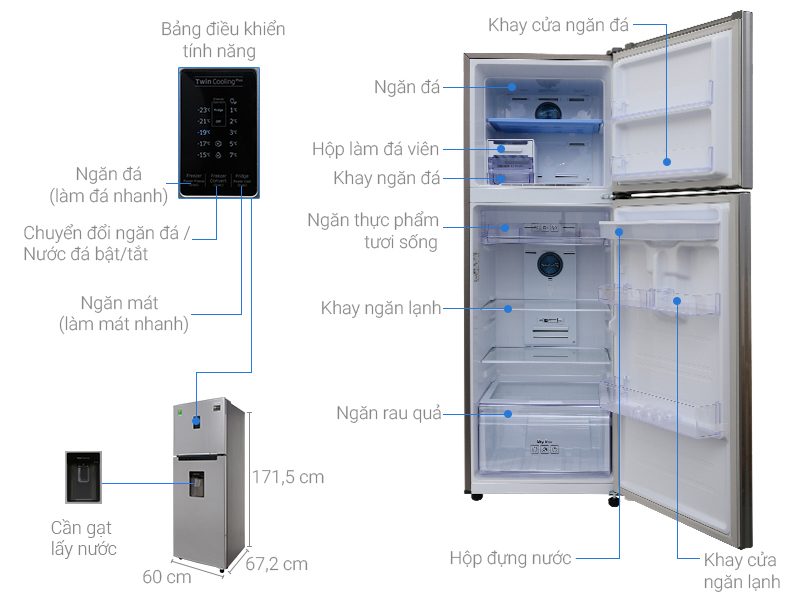 Tủ lạnh Samsung Inverter 319 Lít (RT32K5932S8/SV)