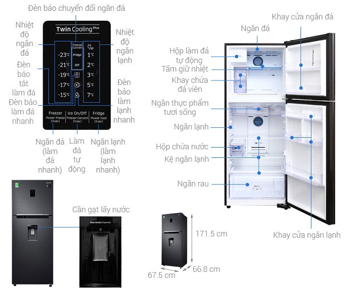 Tủ lạnh Samsung Inverter 360 lít RT35K5982BS/SV chính hãng, giá tốt |  Dienmayngogia.vn