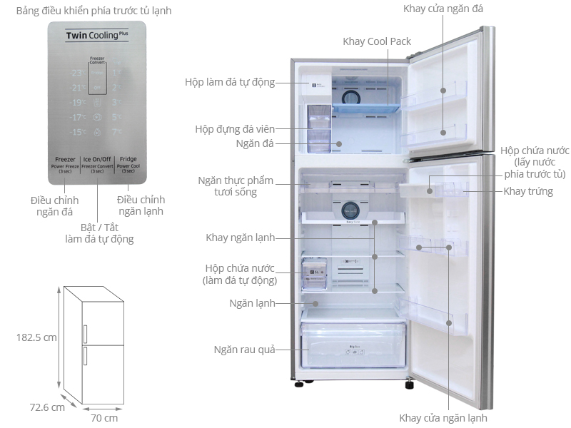 Tủ lạnh Samsung Inverter 451 Lít (RT46K6836SL/SV) (2 cánh)