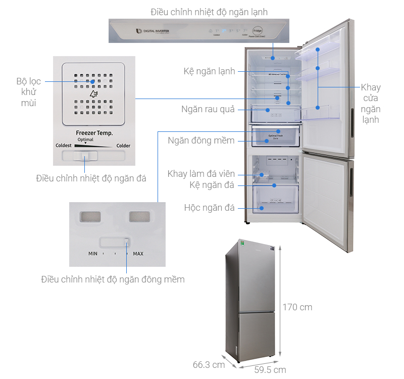 Tủ lạnh Samsung Inverter 310 Lít (RB30N4010S8/SV)