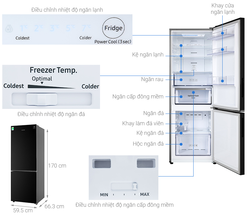 Tủ lạnh Samsung Inverter 310 Lít (RB30N4010BU/SV)
