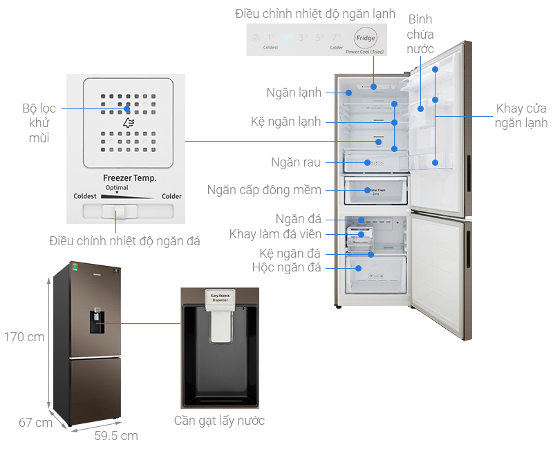 Tủ lạnh Samsung Inverter 307 Lít (RB30N4170DX/SV)