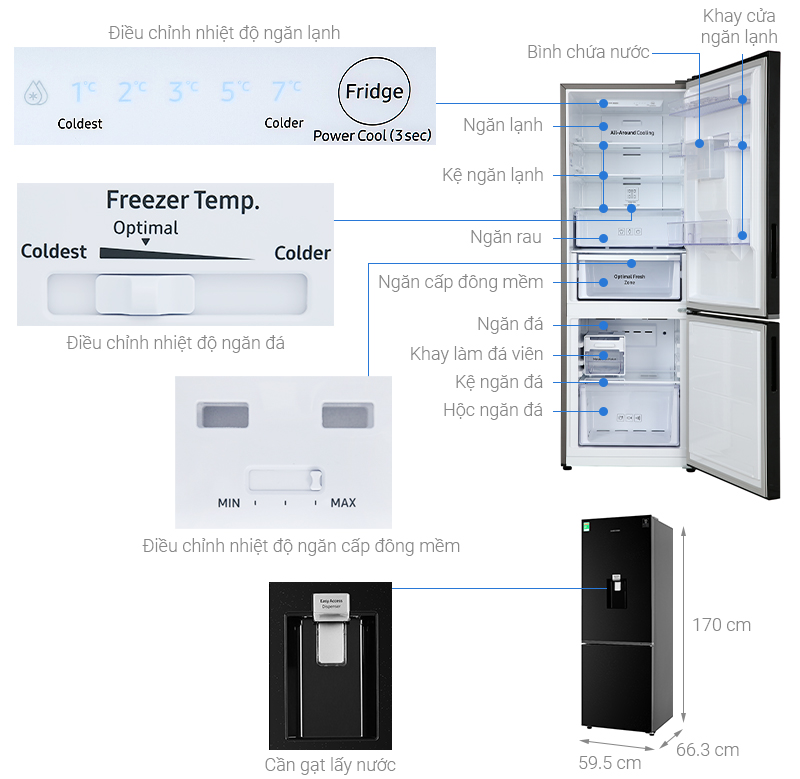 Tủ lạnh Samsung Inverter 307 Lít (RB30N4170BU/SV)