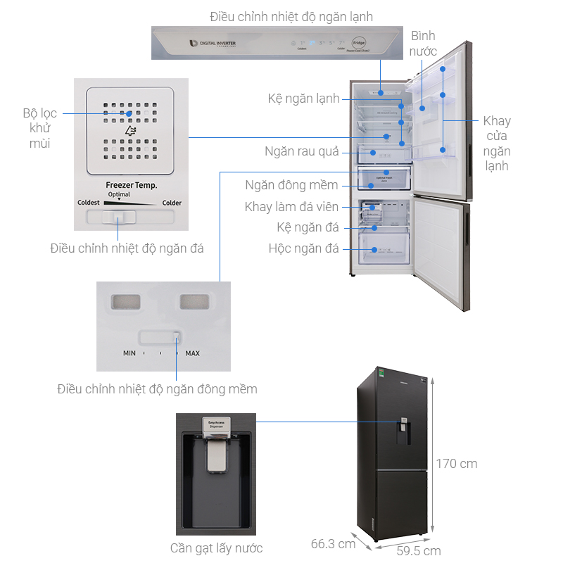 Tủ lạnh Samsung Inverter 307 Lít (RB30N4180B1/SV)