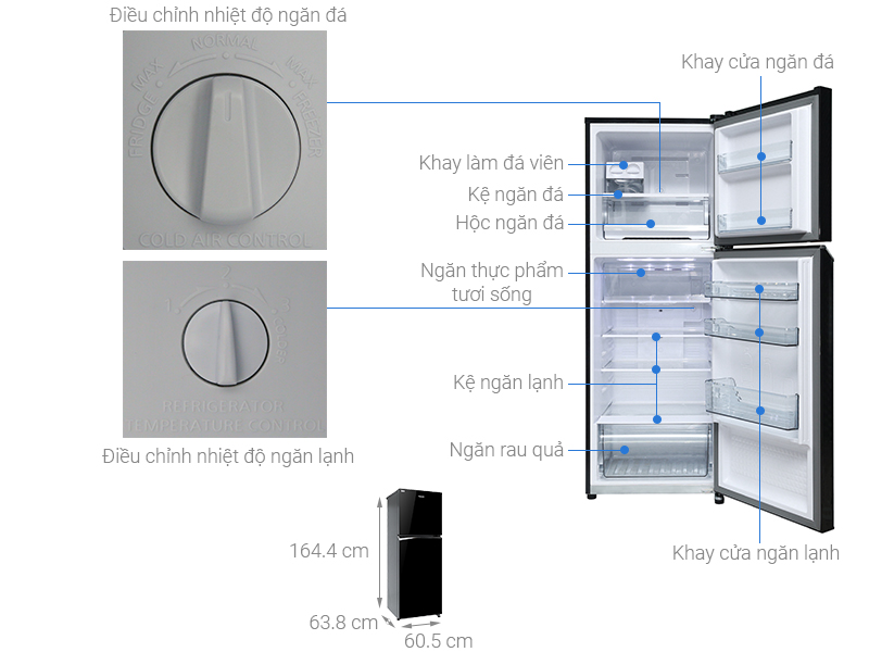 Tủ lạnh Panasonic Inverter 306 Lít (NR-BL340PKVN) (2 cánh)