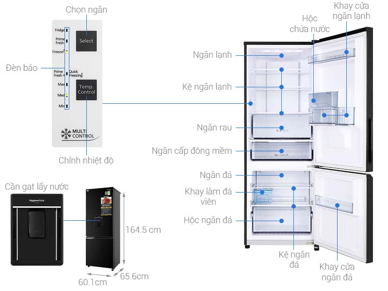 Tủ lạnh Panasonic Inverter 209 Lít (NR-BV320WKVN) chính hãng
