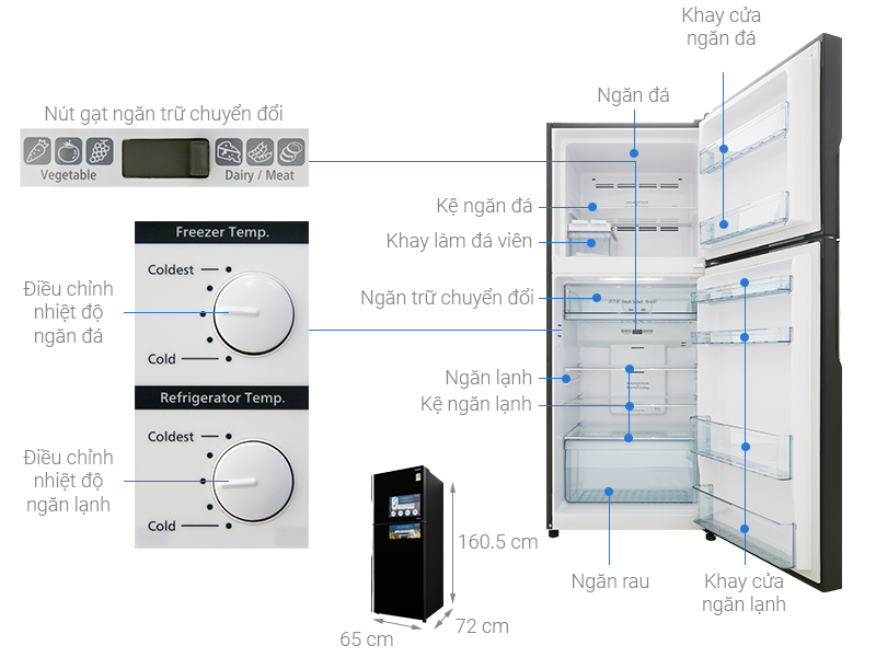 Tủ lạnh Hitachi Inverter 339 Lít (R-FG450PGV8 GBK)  giá rẻ