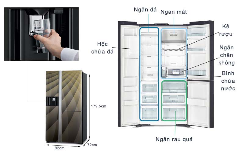 Tủ lạnh Hitachi Inverter 569 Lít (R-FM800XAGGV9X DIA)