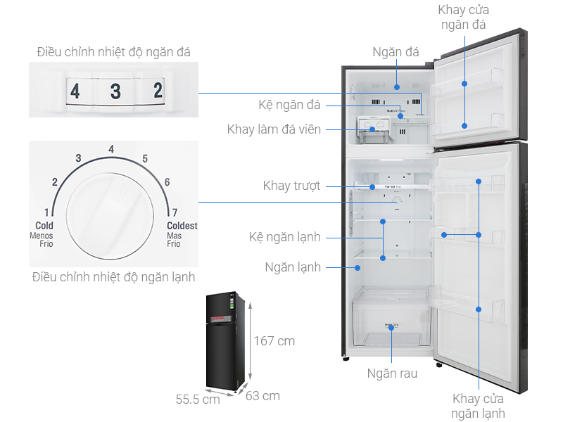 Tủ lạnh LG Inverter 255 Lít (GN-M255BL) chính hãng