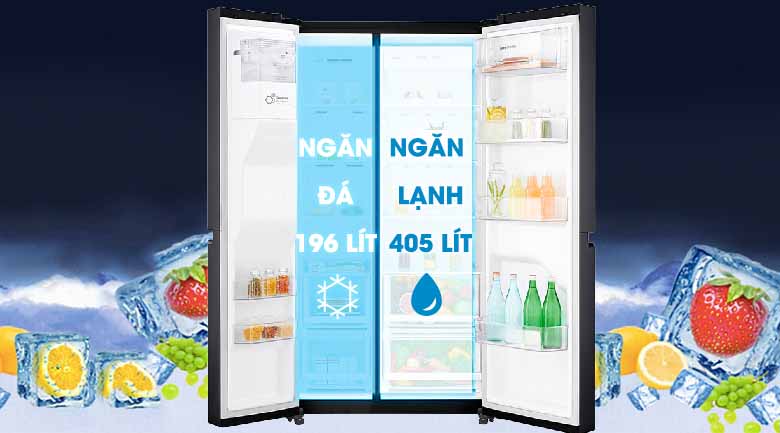 Tủ lạnh LG Inverter 601 Lít (GR-D247MC) (2 cánh), tủ lạnh trên 500 lít, dienmayhoangphat