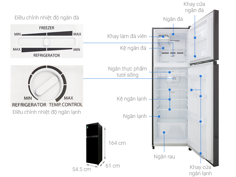 Tủ lạnh Toshiba Inverter 253 Lít (GR-B31VU SK)