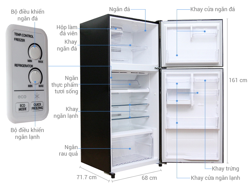 Tủ lạnh Toshiba Inverter 359 lít (GR-TG41VPDZ(XK1)) (2 cánh)